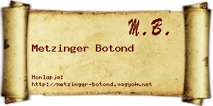 Metzinger Botond névjegykártya